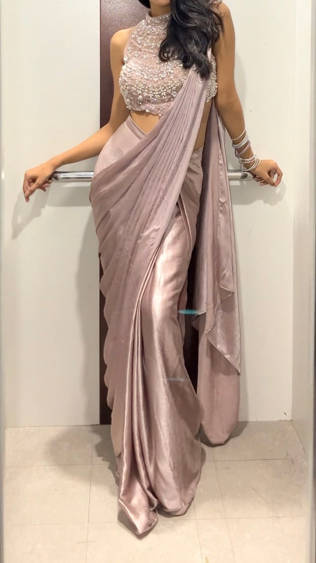 Mauve Draped Saree