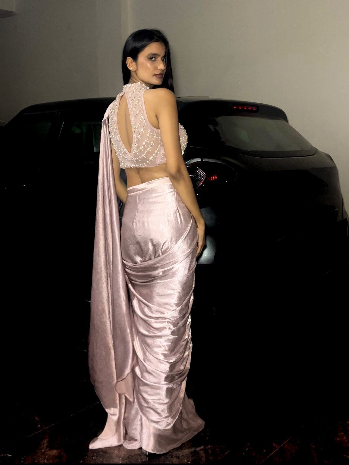 Mauve Draped Saree