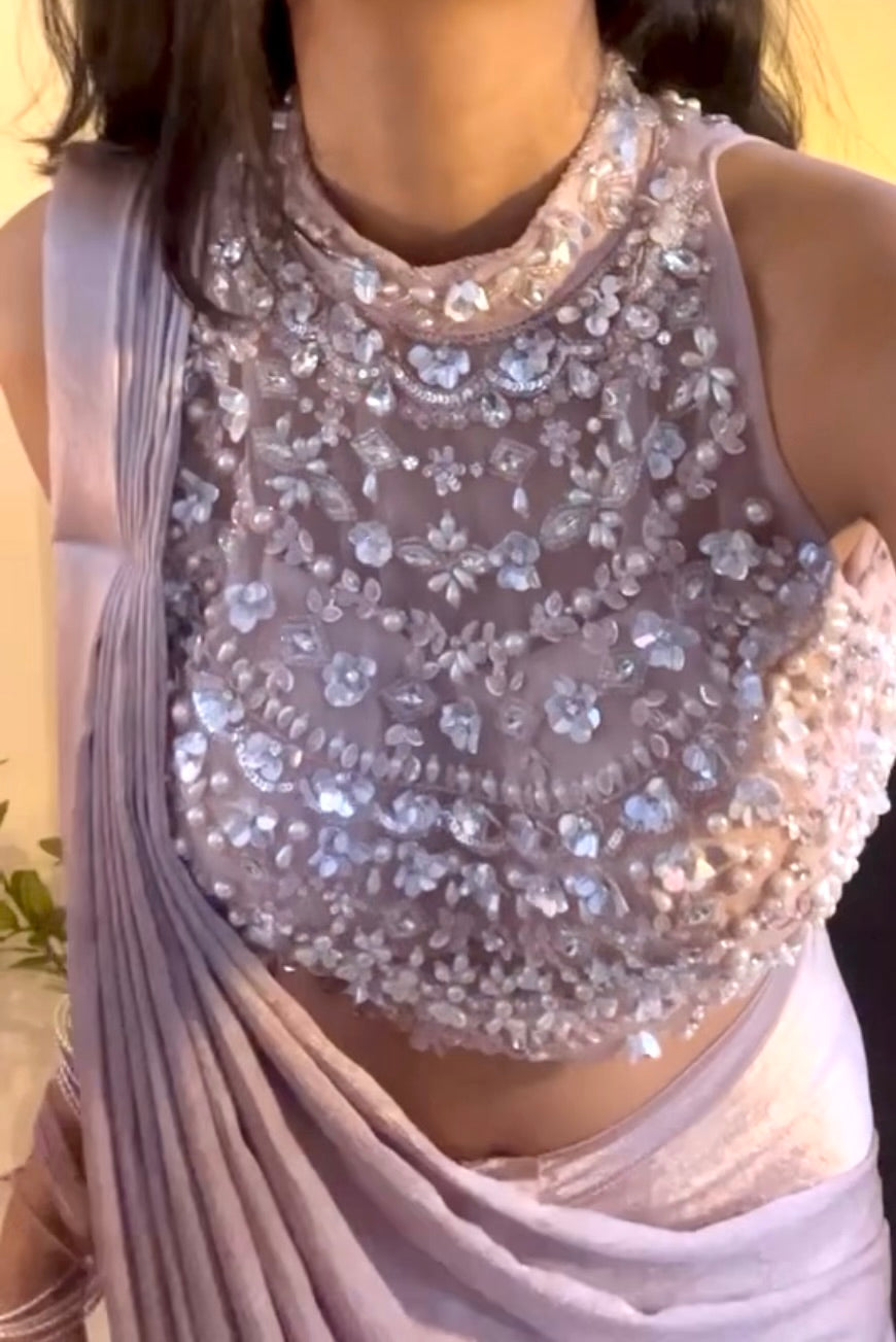 Mauve Draped Saree