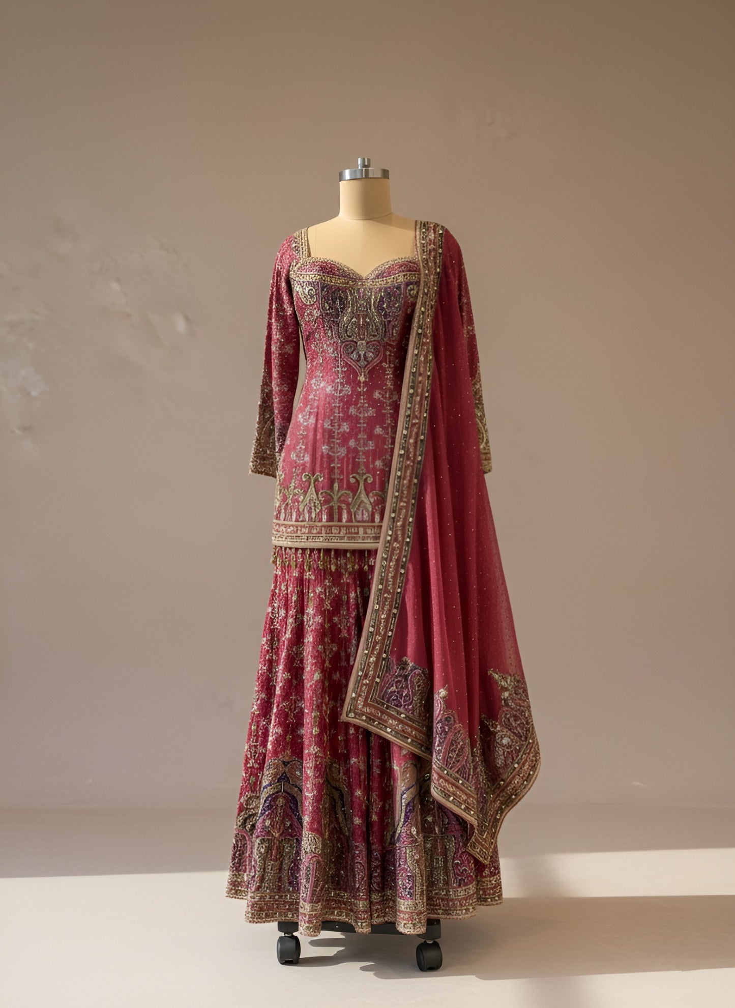 Pink Sharara Set