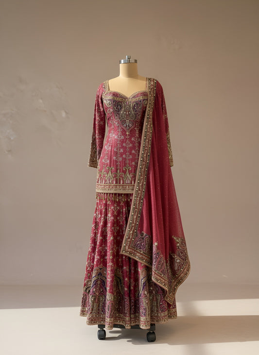 Pink Sharara Set