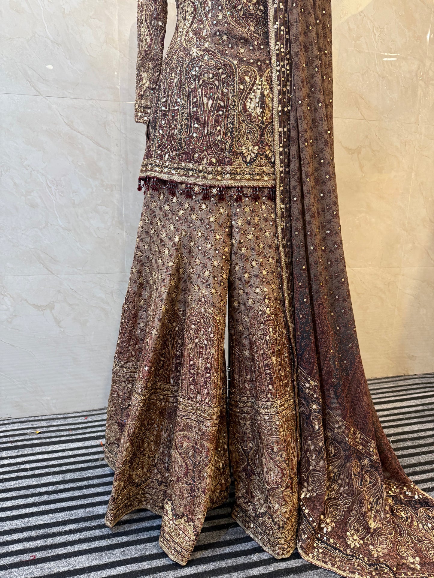 Coffee Brown Sharara Set