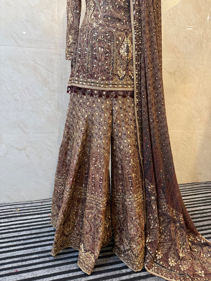 Coffee Brown Sharara Set