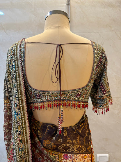 Green Multicolor Georgette Saree