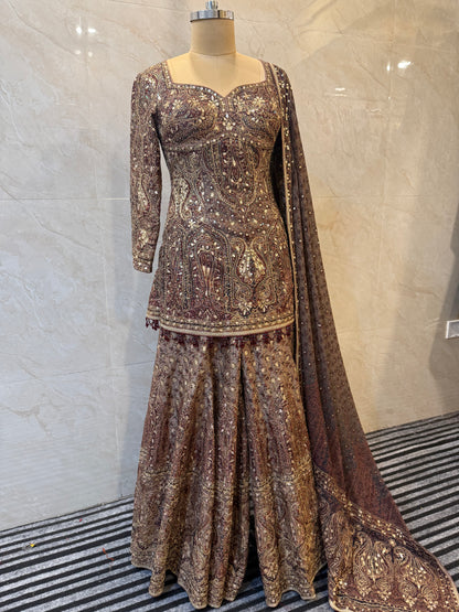 Coffee Brown Sharara Set