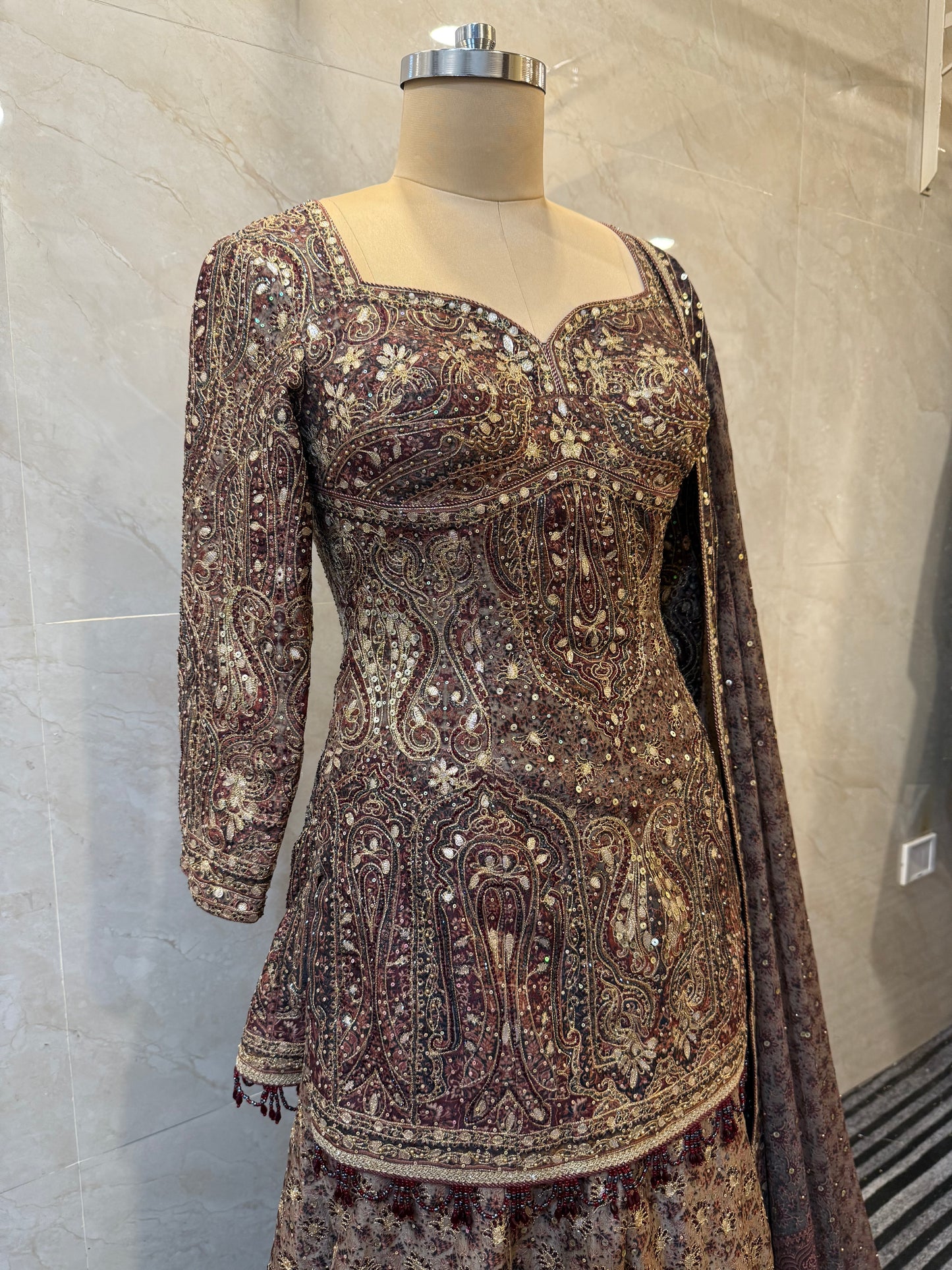Coffee Brown Sharara Set