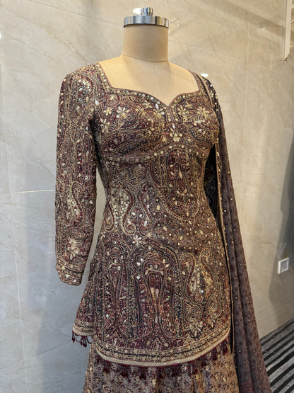 Coffee Brown Sharara Set