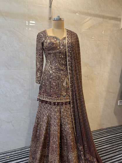 Coffee Brown Sharara Set