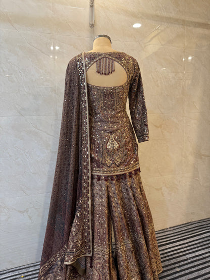 Coffee Brown Sharara Set