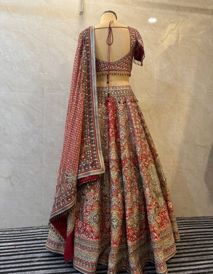 Red Silk Lehenga Set