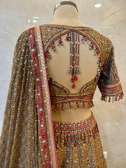 Golden-Yellow Silk Lehenga Set