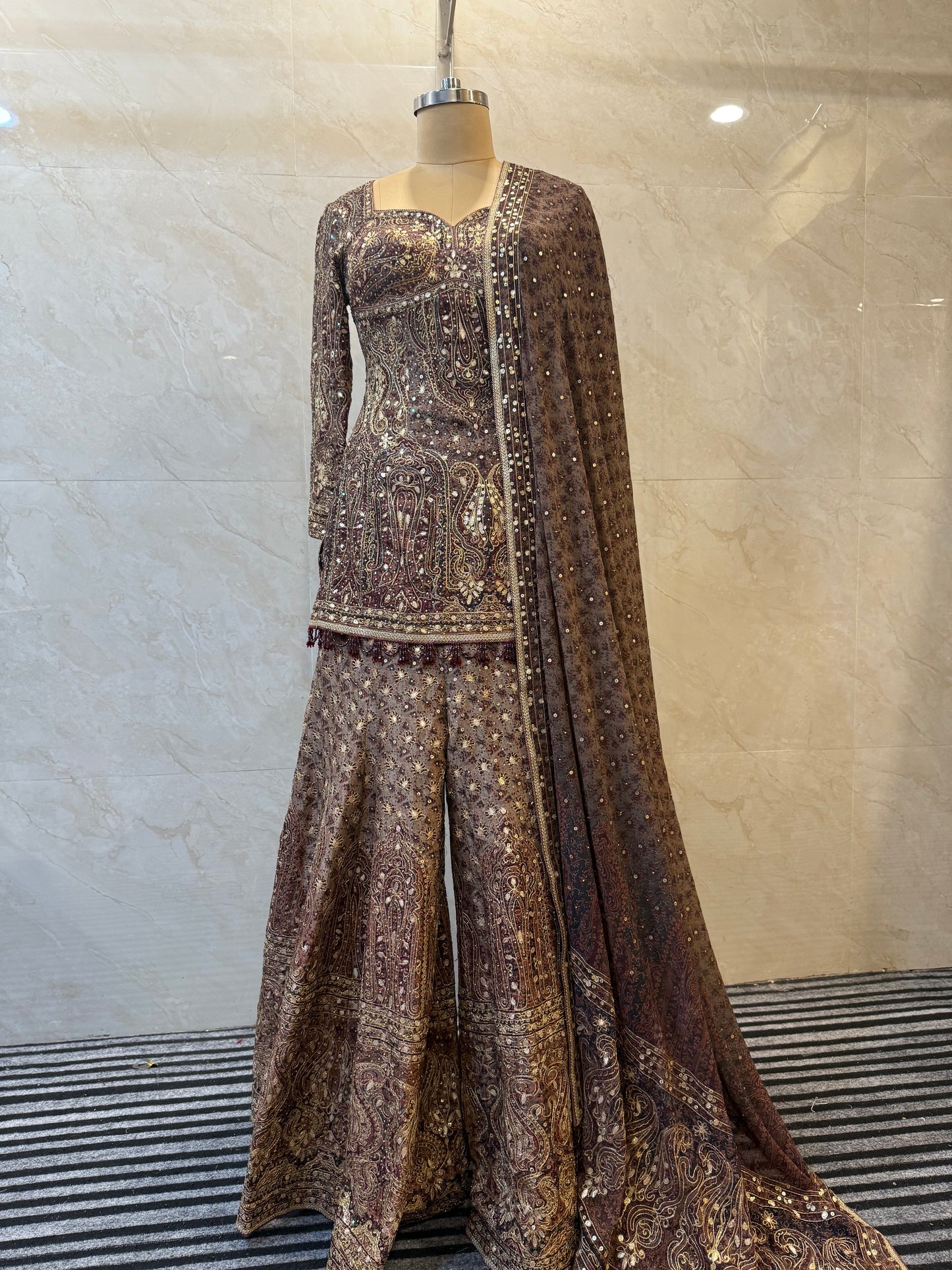 Coffee Brown Sharara Set
