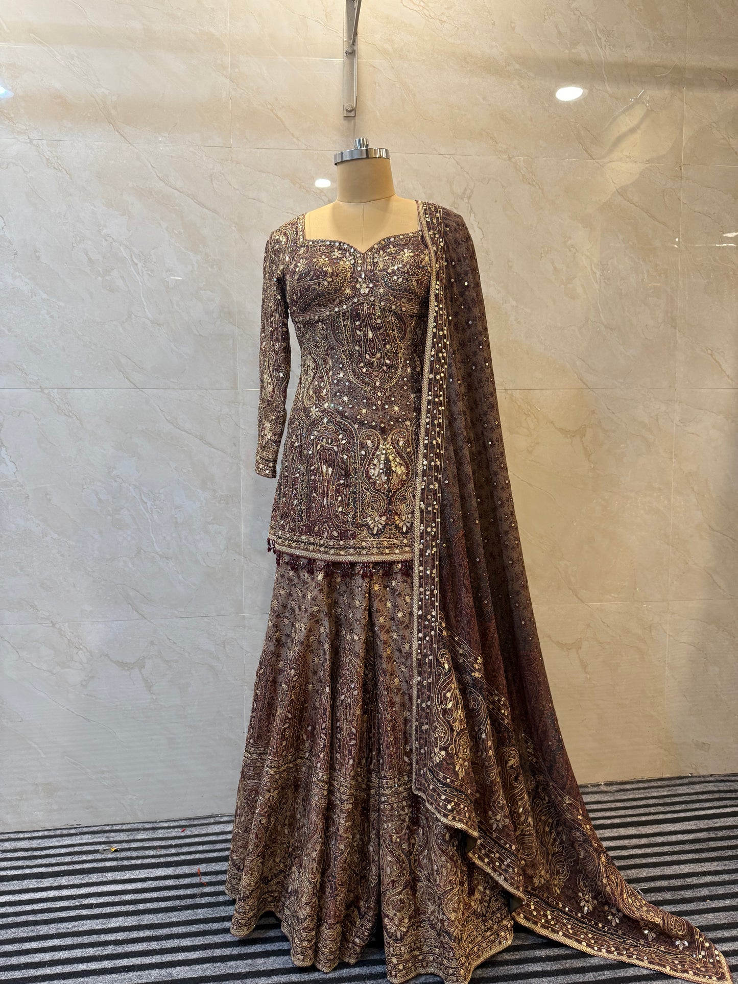 Coffee Brown Sharara Set